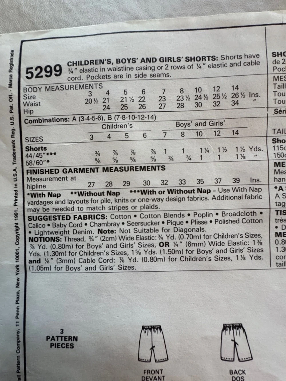 McCALL'S 5299 Vintage Boys & Girls Shorts Uncut Sewing Pattern (3-4-5-6) - Picture 5 of 10